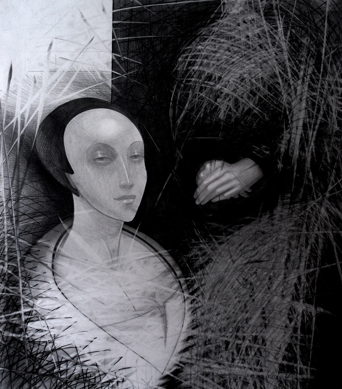 elenawuest_previous-works_malerei_bleistiftzeichnungen_die-weisse-nonne