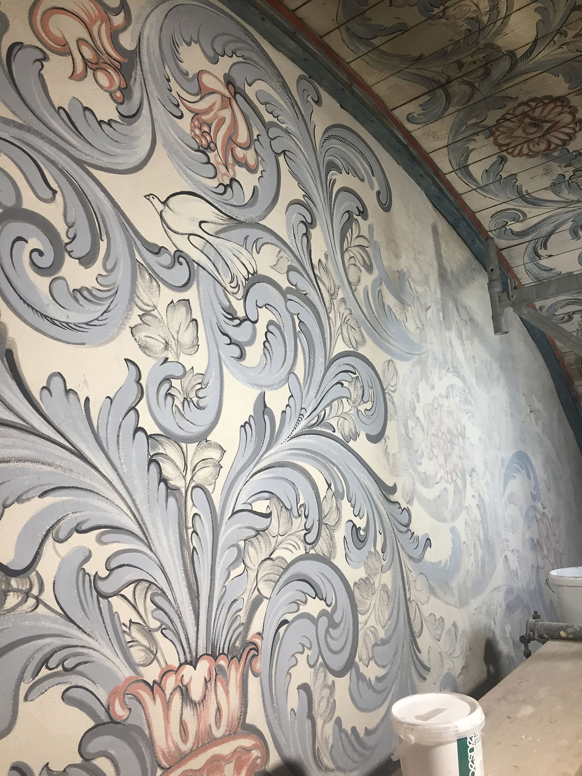 Church Painting, detail, Restoration of the wall paintings · village church Dergenthin (Prignitz), 2020