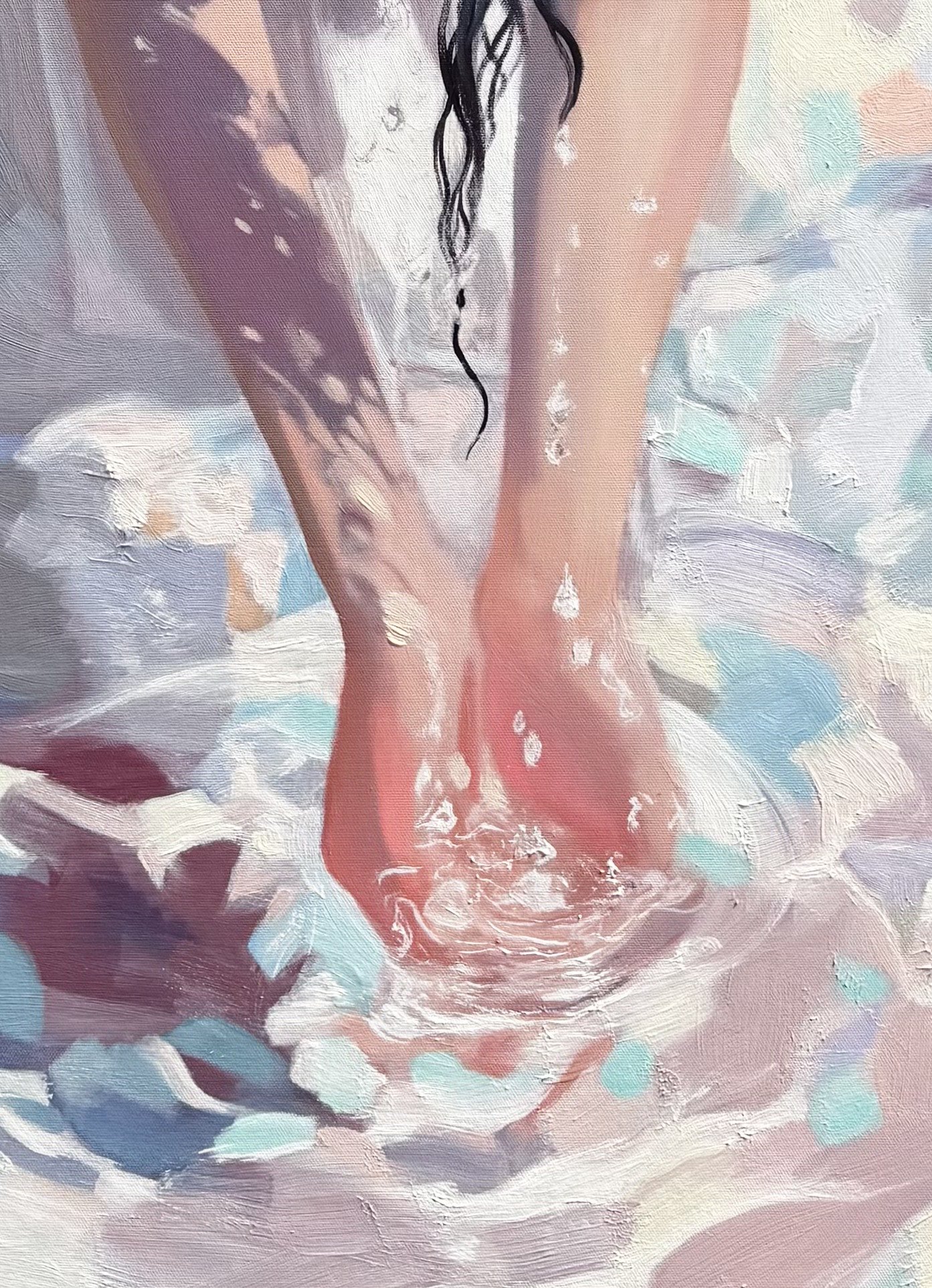 Water Ritual of Purity, oil painting by Elena Wuest – detail